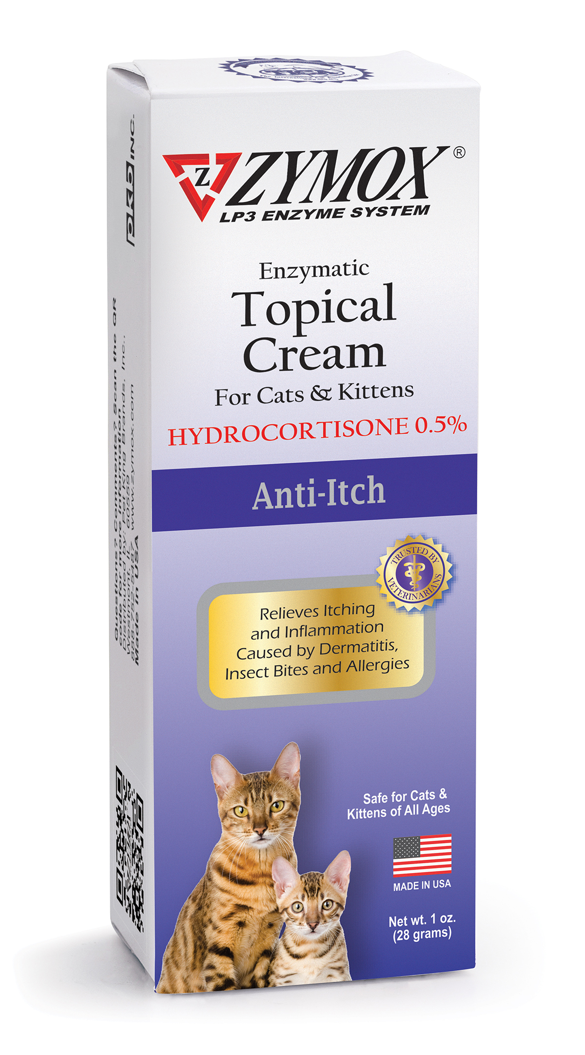 ZYMOX Enzymatic Topical Cream with 0.5% Hydrocortisone for Cats ...