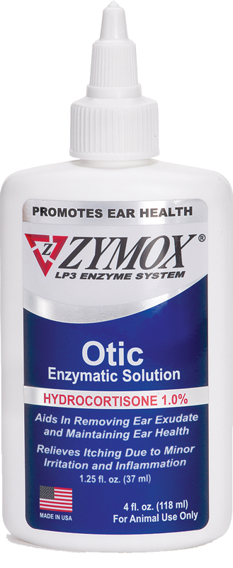 ZYMOX Otic Enzymatic Solution With 1% Hydrocortisone, Authentic Product Made in the USA - 1.25 oz